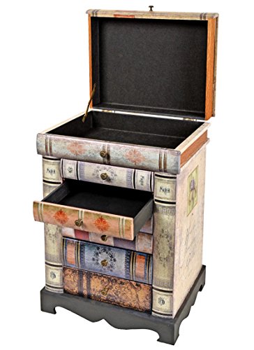 ts-ideen estantería cómoda librero estilo de vintage antiguo libros rustico con cajones