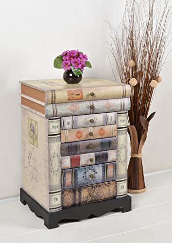 ts-ideen estantería cómoda librero estilo de vintage antiguo libros rustico con cajones