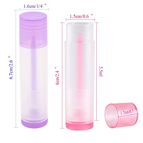 Tubo Bálsamo Labio KINDPMA 50 Piezas 5.5 ml Bálsamo Labial Tubos Portátil con Tapas Envase de Contenedores para Crayon Lipstick Bálsamo Labial Casero 3/16 Oz 5 Colores