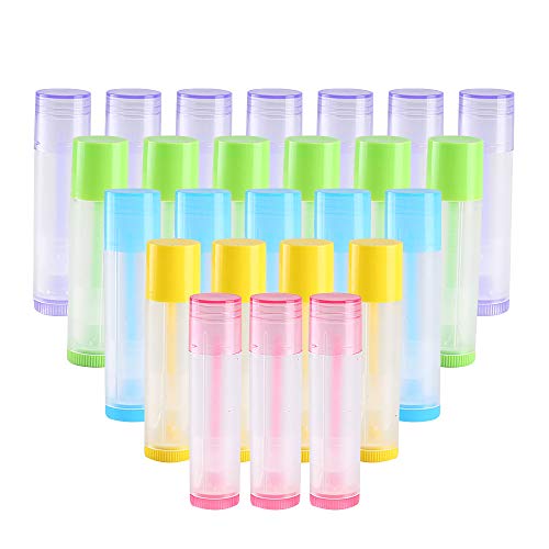 Tubo Bálsamo Labio KINDPMA 50 Piezas 5.5 ml Bálsamo Labial Tubos Portátil con Tapas Envase de Contenedores para Crayon Lipstick Bálsamo Labial Casero 3/16 Oz 5 Colores