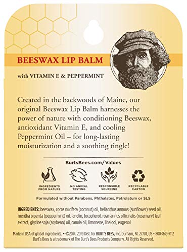 Tubo de abejas La cera de abejas Burt Lip Balm (Paquete de 4)