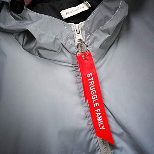 TUDUZ Chaqueta Reflectante Hombre Mujer Rompeviento Harajuku Abrigo con Capucha Hoodie Otoño e Invierno Ropa Deportiva (Grise, M)