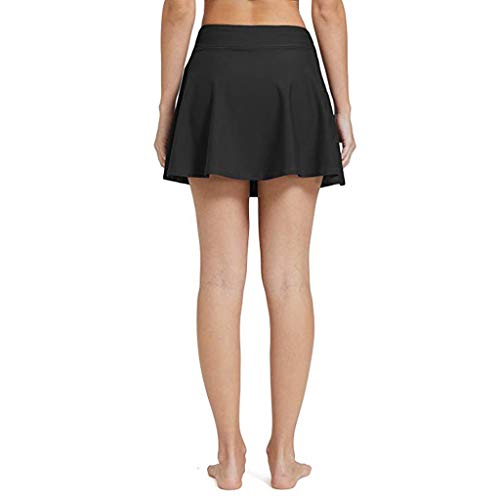 TUDUZ Mujeres Bikini Falda de baño Tankini Pocket Vestido Corto de Playa Traje de baño Pantalones