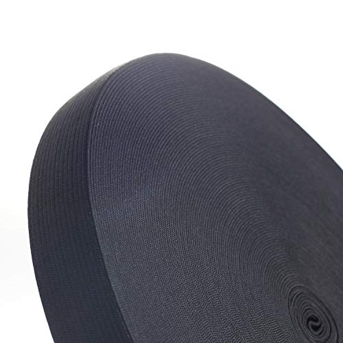TUKA 40 Metros x 25mm Elásticas Planas Bandas de Costura, Bandas de elástico de Cuerda, para la Ropa Personalizada y Artesanía DIY Hogar, 40 Metros Largo, 25 mm de Ancho, Negro, TKB5006-black