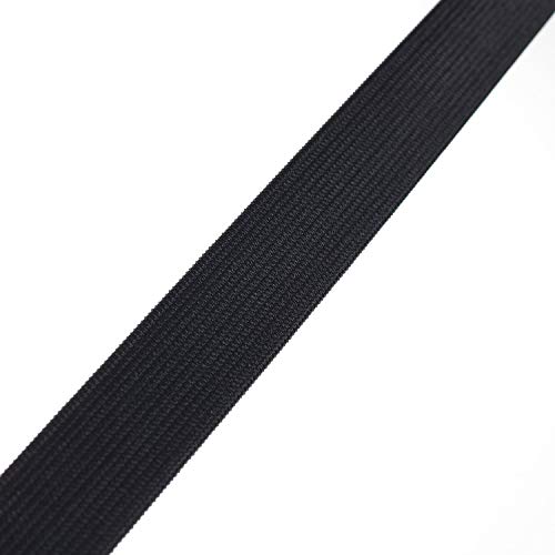 TUKA 40 Metros x 25mm Elásticas Planas Bandas de Costura, Bandas de elástico de Cuerda, para la Ropa Personalizada y Artesanía DIY Hogar, 40 Metros Largo, 25 mm de Ancho, Negro, TKB5006-black
