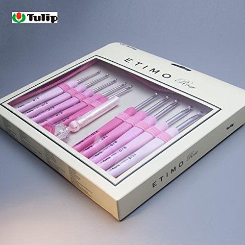 Tulip La última-001e Etimo remco Aguja de Ganchillo-Set, diseño de Rosa