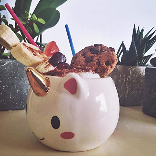 Tumao Copa Unicornio, Dibujos Animados Unicornio Cerámico Vaso, 350ml Alta Capacidad Vaso, Único Arco Iris Unicornio Cola Encargarse de, Perfecto Regalo para Tu Niño, Novia, Familia Miembro