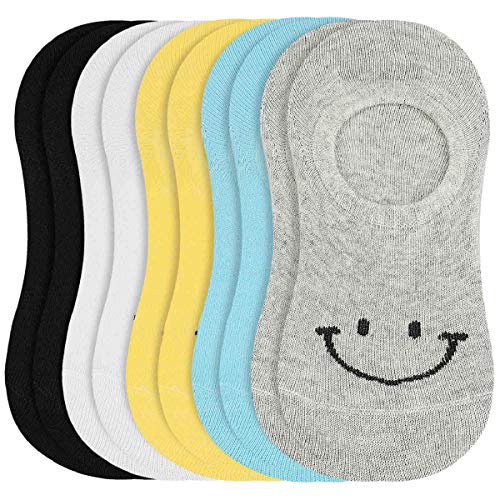 Tuopuda 10 Pares Calcetines Invisibles Mujer De Algodón Calcetines Cortos Elástco Con Silicona Antideslizante (F)