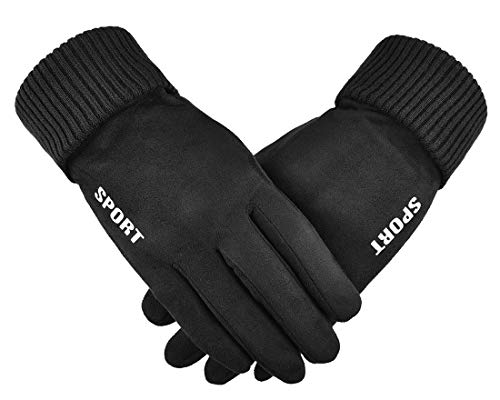 Tuopuda Guantes de invierno Guantes térmicos de gamuza Guantes a prueba de frío Guantes a prueba de viento Teléfono inteligente Mensajes de texto Ciclismo Esquiar Guantes deportivos al aire libre