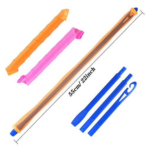 TUPARKA 30 Pcs Rulos para el Pelo, Rizos Espirales Kit, Rulos para el Cabello Sin Rizador para Pelo Largo, Mediano y Corto
