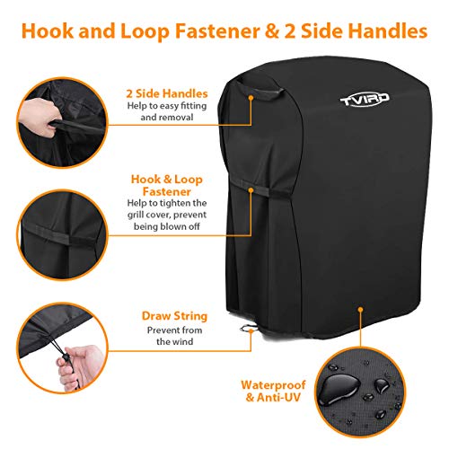 Tvird Funda para Barbacoa Impermeable, Cubierta para Barbacoa, Anti-Viento/UV/Impermeabilidad Pequeña Cubierta de Parrilla de Gas para Weber, Brinkmann, Char Broil, etc. 300D Oxford (76x66x110cm)