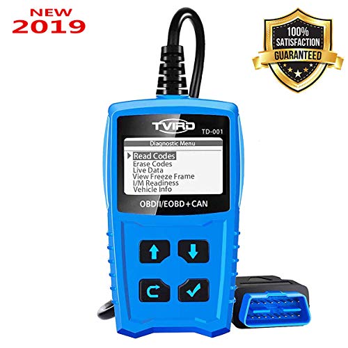 Tvird OBD2 Auto Diagnóstico,OBD II Escáner Motor Detector de Fallas Eliminar Códigos Error,Adecuado para Coche con Modo OBD2 / EOBD/Can e Interfaz OBDII de 16 Pin, Detección de Estado de Batería