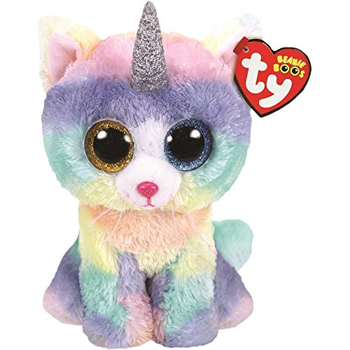 Ty TY36250 Beanie Boo's Heather el Gato Unicornio 15 cm