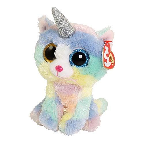 Ty TY36250 Beanie Boo's Heather el Gato Unicornio 15 cm