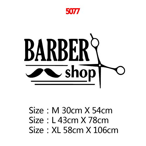 TYLPK Nuevo salón de belleza pegatina de pared peluquería calcomanía de pared vinilo autoadhesivo impermeable pared arte mural habitación papel pintado decorativo azul XL 58 cm x 106 cm