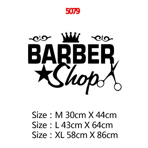 TYLPK Peluquería moderna Barber Shop Pegatinas de pared Pvc Art Poster Home Decorativo Impermeable Decoración de pared Mural Plata L 43cm X 64cm