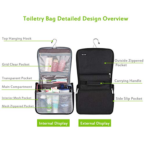 UBAYEE Grande Bolsa Aseo Colgante de Viaje para Hombre y Mujer - Negro