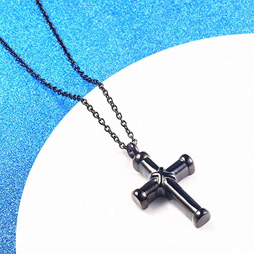 UBBC Cruz Cremación Collar para Cenizas de Acero Inoxidable Crucifijo Memorial Urna Joyería para Mujeres Hombres Colgante de Recuerdo
