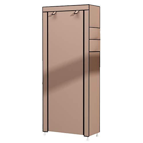 UDEAR Zapato del gabinete Zapatero de Tela 10 Niveles Zapateros y hormas para Zapatos Marrón