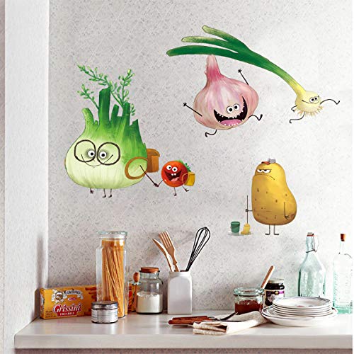 ufengke Pegatinas de Pared Cocina Verduras Vinilos Adhesivos Pared Zanahoria Cebolla Emoji para Comedor Neveras Gabinete
