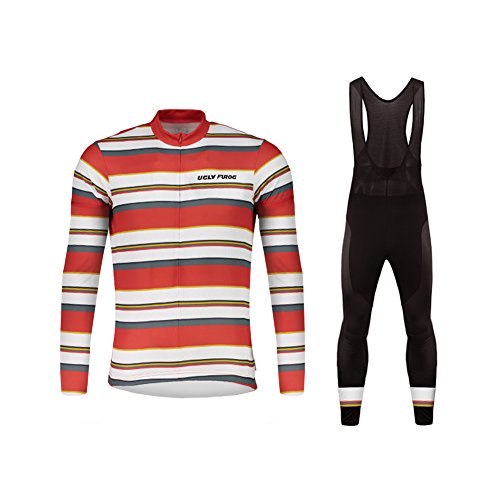 Uglyfrog Nuevo De Invierno Ropa Ciclismo Hombre Mantener Caliente Hombre Manga Larga Maillot Ciclismo +Bib Pantalones Sets with Gel Pad Winter Style