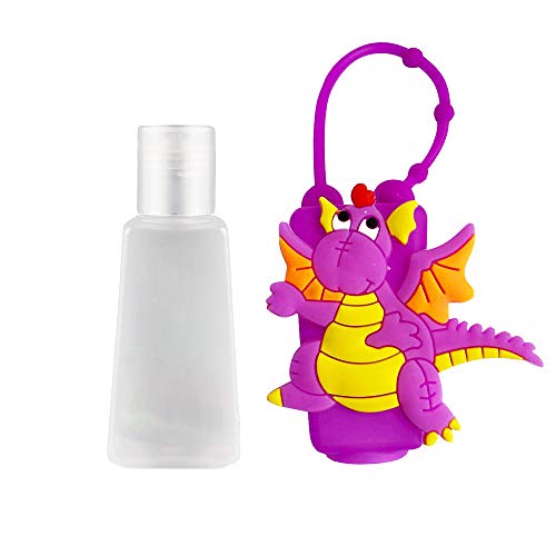 Ulife Mall 6 Piezas Botellas de Viaje Portátiles, 30ml Botellas Vacía Contenedor Rellenable para Desinfectante de Manos, Jabón Líquido, Champús, Loción Accesorios de Viaje para Niños - Dinosaurio