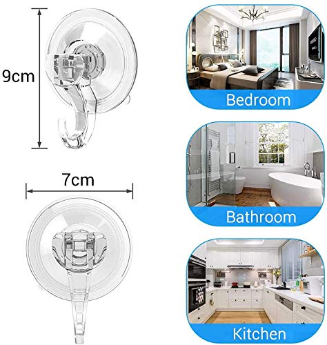 Ulinek 6 Piezas Gancho Ventosa Baño Ultra Fuerte Sin Agujeros Colgador Ventosa Super Resistente MAX 5kg para Toallas Pared Puerta Ropa, Perchero Ventosa Reutilizable