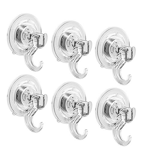 Ulinek 6 Piezas Gancho Ventosa Baño Ultra Fuerte Sin Agujeros Colgador Ventosa Super Resistente MAX 5kg para Toallas Pared Puerta Ropa, Perchero Ventosa Reutilizable