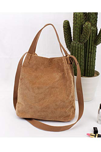 Ulisty Mujer Pana Moda Bolsa de Cubo Casual Bolsa de Hombro Bolso Bolso Crossbody Negro