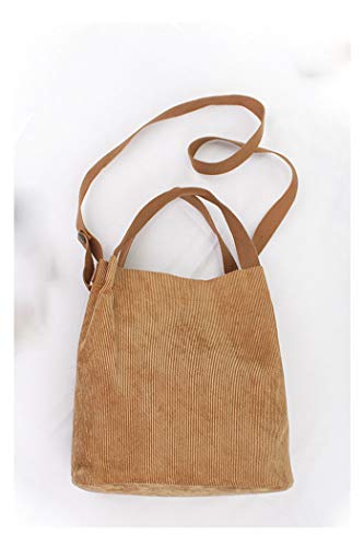 Ulisty Mujer Pana Moda Bolsa de Cubo Casual Bolsa de Hombro Bolso Bolso Crossbody Negro