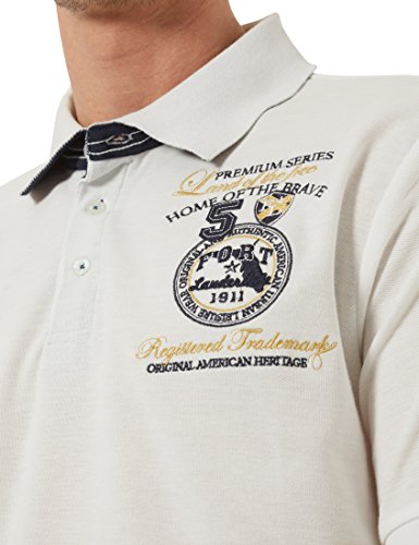 Ultrasport Fort Lauderdale Collection Polo para hombre Wadhurst, polo clásico para hombre con tres botones, ideal para el deporte y el ocio, Blanco, 2XL