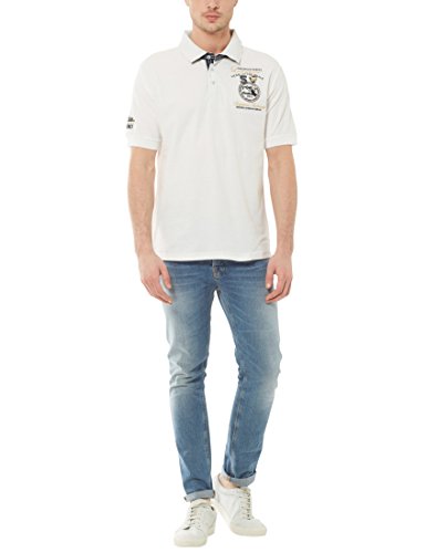 Ultrasport Fort Lauderdale Collection Polo para hombre Wadhurst, polo clásico para hombre con tres botones, ideal para el deporte y el ocio, Blanco, 2XL