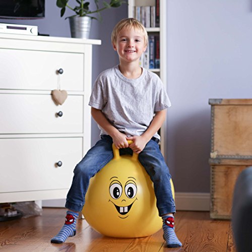 Ultrasport Pelota saltarina,de goma, de juego,robusto balón para niños a partir de 3 años,con asa y diseño, cara graciosa, pelota de goma, pelota de juego,interior y exterior,grandes y pequeños