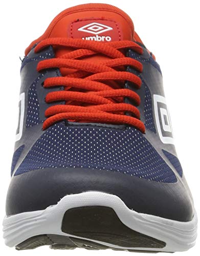 Umbro Velo Run, Zapatillas de Running para Hombre, Azul (Dark Navy/White/Shocking Orange FSU), 44 EU