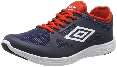 Umbro Velo Run, Zapatillas de Running para Hombre, Azul (Dark Navy/White/Shocking Orange FSU), 44 EU