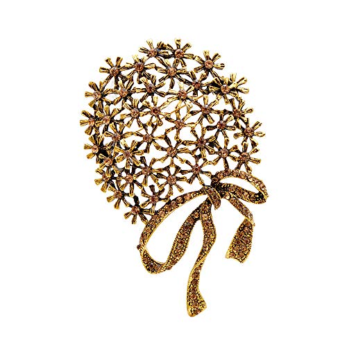 U/N Broches de Flores Grandes de Diamantes de imitación para Mujer Otoño Invierno diseño Moda Vintage Broche de Ramillete 2