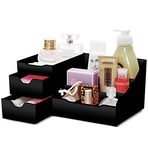 Uncluttered Designs Organizador de Maquillaje con Gavetas (Negro)