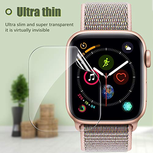 UniqueMe [6 Pack] Protector de Pantalla para Apple Watch 40mm Series 4/5, [Caso amistoso] [Película Flexible] Soft HD Clear Anti-Scratch con