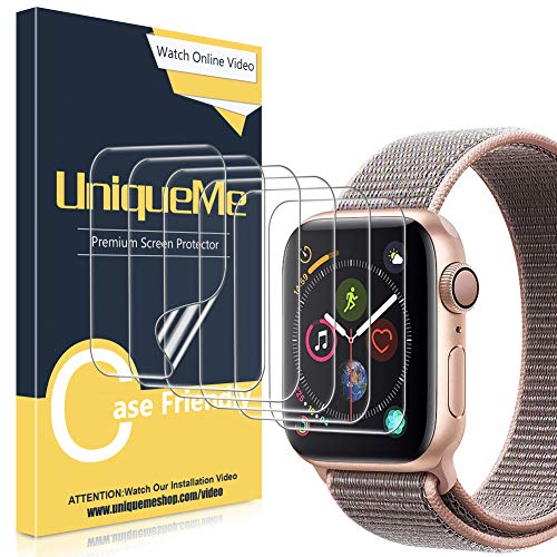 UniqueMe [6 Pack] Protector de Pantalla para Apple Watch 40mm Series 4/5, [Caso amistoso] [Película Flexible] Soft HD Clear Anti-Scratch con