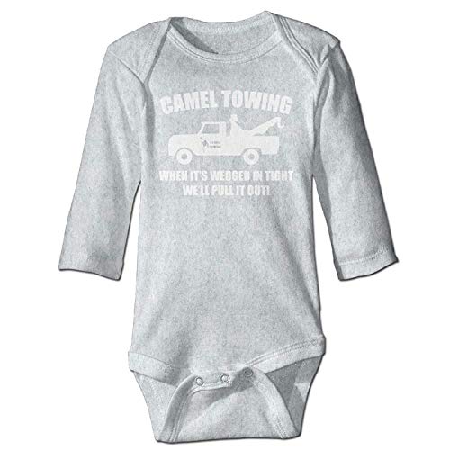 Unisex Infant Bodysuits Camel Towing Rude Boys Babysuit Long Sleeve Jumpsuit Sunsuit Outfit Ash