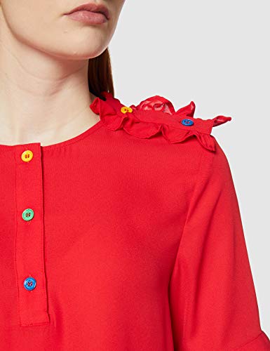 United Colors of Benetton Blusa Camisa, Rojo (Rosso 005), Medium para Mujer