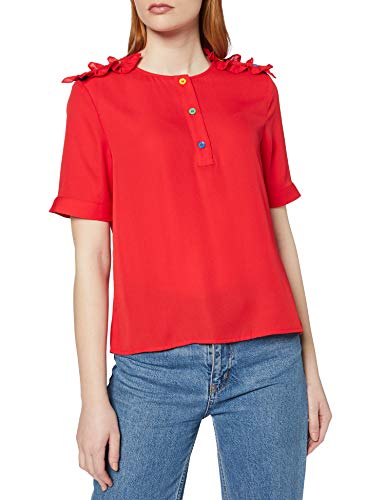 United Colors of Benetton Blusa Camisa, Rojo (Rosso 005), Medium para Mujer