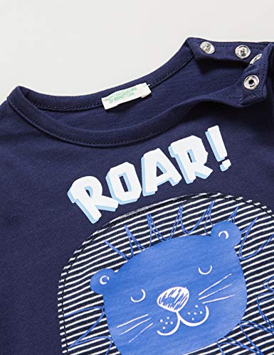 United Colors of Benetton Completino T-Shirt E Pantalone Conjunto de Ropa, Azul (Peacoat 252), 68 para Bebés