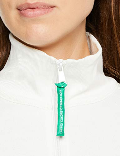 United Colors of Benetton Giacca M/l Sudadera, Blanco (Snow White 074), Small para Mujer