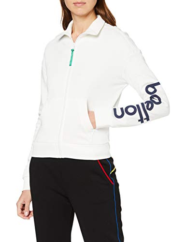 United Colors of Benetton Giacca M/l Sudadera, Blanco (Snow White 074), Small para Mujer