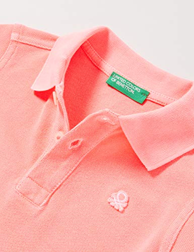 United Colors of Benetton Maglia Polo M/m, Rosa (Rosa Fluo 901), 80/86 (Talla del Fabricante: 1Y) para Bebés