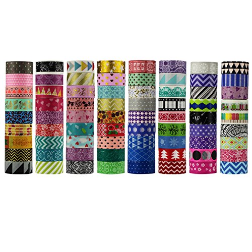 UOOOM Washi Cintas Washi tapes Decorativas de Colores Washi Cinta de Enmascarar para DIY