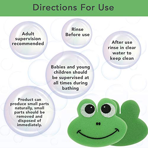 Upsy Daisy - Juego de 2 esponjas de baño de Freddy The Frog | Hecho de material seguro para niños, superabsorbente | Set de esponja de ducha para recién nacidos, bebés y niños pequeños