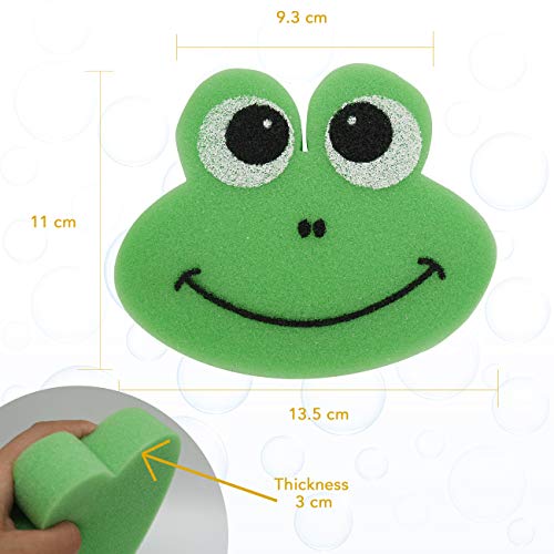 Upsy Daisy - Juego de 2 esponjas de baño de Freddy The Frog | Hecho de material seguro para niños, superabsorbente | Set de esponja de ducha para recién nacidos, bebés y niños pequeños