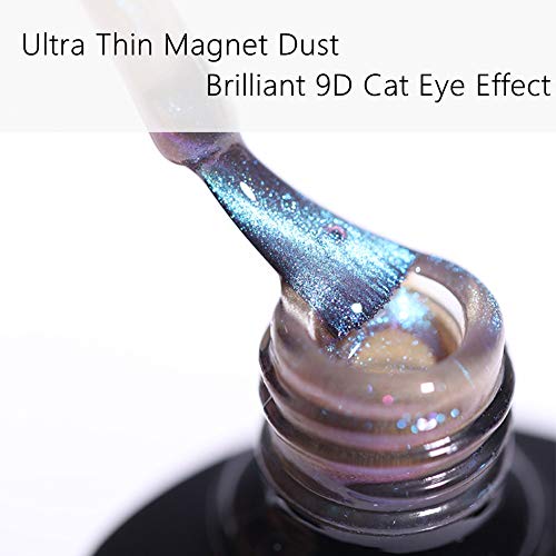 UR SUGAR 7.5ml 9D Cat Eye Gel Esmalte de Uñas Gel de Ojos de Gato Gel Magnético Fantasma 9D, Base Negra Necesaria (No Incluida)